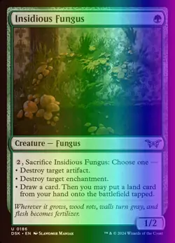 MTG Insidious Fungus (186/499) Duskmourn House of Horror LP FOIL - Image 1