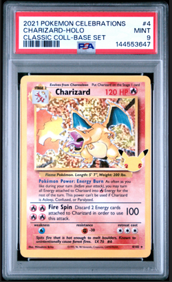 2021 Pokemon Celebrations Charizard #4 HOLO Classic Collection PSA 9 MINT - Image 1
