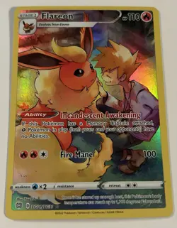 Pokemon TCG Flareon TG01/TG30 Brilliant Stars Trainer Gallery Holo Ultra Rare LP - Image 1