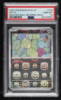 Ditto Japanese Master Ball Mirror Foil Pokemon Scarlet & Violet 151 sv2a PSA 10 - Image 1