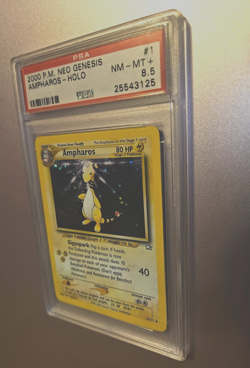 2000 Pokemon Neo Genesis Ampharos #1 AMPHAROS-HOLO PSA 8.5 - Image 1