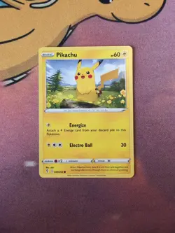 Pokemon Pikachu TCG Card 49/203 Common Regular, S&S: Evolving Skies - Image 1