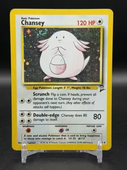 Chansey Holo Rare 3/130 Base Set 2 Pokemon English WOTC SWIRL HP - Image 1