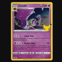 Lunala 015/025 Celebrations Holo Rare Pokemon TCG NM - Image 1