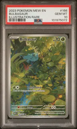 Pokemon Bulbasaur 166/165 Scarlet & Violet 151 Illustration Rare PSA 10 2023 - Image 1