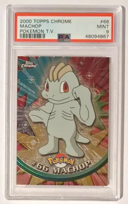 2000 Pokemon Topps Chrome Series 1 Machop #66 PSA 9 (MINT)! - Image 1