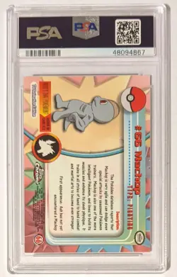 2000 Pokemon Topps Chrome Series 1 Machop #66 PSA 9 (MINT)! - Image 2