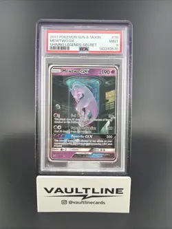 2017 POKEMON SUN & MOON SHINING LEGENDS SECRET #78 MEWTWO GX PSA 9 - Image 1