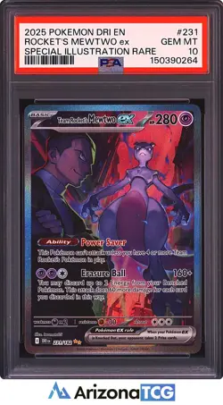 Pokemon 2025 Team Rocket's Mewtwo ex 231/182 SIR Destined Rivals GEM MINT PSA 10 - Image 1
