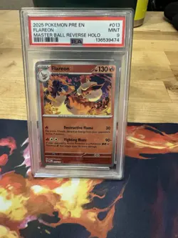 Pokemon TCG Flareon Master Ball Reverse Holo Card 013/131 Prismatic Evolutions - Image 1