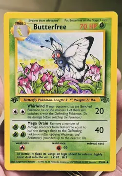Butterfree (Jungle-1st Edition Base)33/64 RARE "D Error" Card (Misprint) - Mint - Image 1