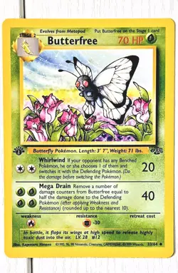 Butterfree (Jungle-1st Edition Base)33/64 RARE "D Error" Card (Misprint) - Mint - Image 4