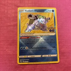 Pokemon Radiant Blastoise 018/078 Pokemon GO Radiant Rare Holo 150 HP Card - Image 1