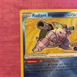 Pokemon Radiant Blastoise 018/078 Pokemon GO Radiant Rare Holo 150 HP Card - Image 2