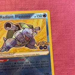 Pokemon Radiant Blastoise 018/078 Pokemon GO Radiant Rare Holo 150 HP Card - Image 3