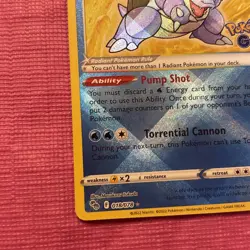 Pokemon Radiant Blastoise 018/078 Pokemon GO Radiant Rare Holo 150 HP Card - Image 5