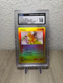 CGC GEM MINT 10 Torchic 008 Black Star Promo Ereader League Pokemon Card 2003 - Image 1