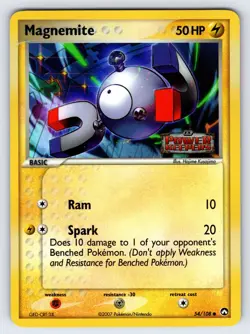 Magnemite 54/108 2007 EX Power Keepers Pokemon Card TCG Reverse Holo Common VLP - Image 1