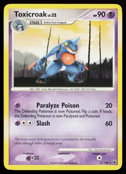 Toxicroak 31/100 Rare Majestic Dawn Pokemon Card - Image 1