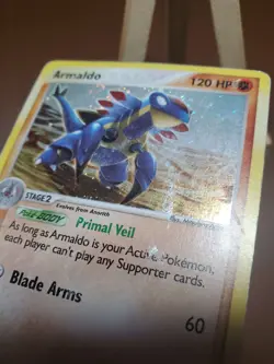 HP/DMG Armaldo 1/100 Holo EX Sandstorm SWIRL Vintage Pokemon Card - Image 3