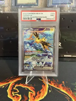 PSA 9 Zapdos ex SIR Pokemon 151 SV 202/165 Special Illustration Rare Card Mew - Image 1