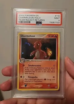 POKEMON 2004 CHARMELEON-HOLO EX TEAM ROCKET RETURNS #110 PSA 9 - Image 1