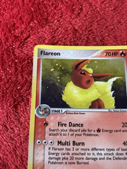 Flareon 5/115 Unseen Forces Holo Pokemon Card Played - Image 2