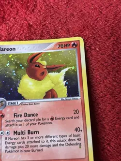 Flareon 5/115 Unseen Forces Holo Pokemon Card Played - Image 3