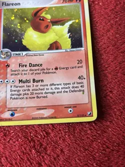 Flareon 5/115 Unseen Forces Holo Pokemon Card Played - Image 4