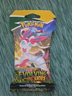 New, Sealed Pokemon TCG Evolving Skies Sleeved Booster Pack Sylveon - Image 1