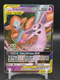 Espeon & Deoxys GX Tag Team 72/236 Unified Minds Pokemon English NM - Image 1
