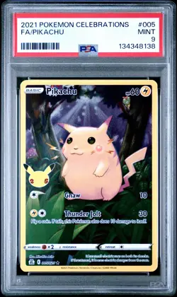 2021 POKEMON CELEBRATIONS #005 FULL ART/PIKACHU PSA 9 - Image 1