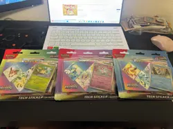 Pokemon Prismatic Evolutions Tech Sticker Collection Lot of 3 Different Blisters - Image 1