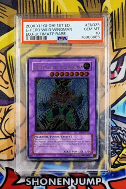 Yu-Gi-Oh! ELEMENTAL HERO WILD WINGMAN 1st Ed EOJ-EN035 PSA 10 Ultimate Rare GEM - Image 1