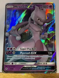 Pokemon Mewtwo GX 31/68 Hidden Fates Ultra Rare Holo 180 HP Card - Image 2