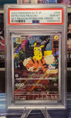 PSA 10 Pokemon Card Detective Pikachu 098/SV-P Nintendo Switch Promo Japanese - Image 1