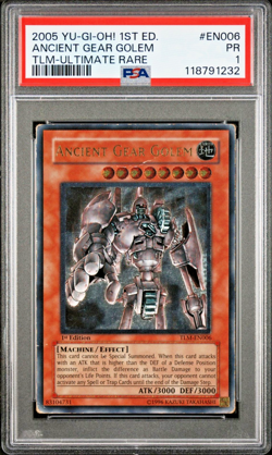 PSA 1 PR 1ST EDITION ULTIMATE RARE Ancient Gear Golem TLM-EN006 YUGIOH - Image 1