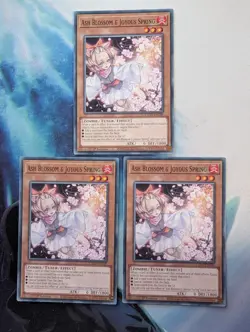 YuGiOh! Ash Blossom & Joyous Spring L5DD-ENC09 x3 PLAYSET 1st Ed - Image 1