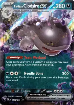 130/193 PALDEAN CLODSIRE EX DOUBLE RARE PALDEA EVOLVED POKEMON CARD - Image 1