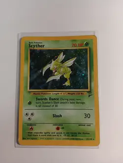 Pokemon TCG Base Set 2 Scyther Holo Rare Card 17/30 - Image 1