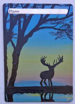 Hand Painted MTG Alter Land Plains - Image 1