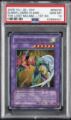 2005 YU-GI-OH! TLM-THE LOST MILLENNIUM ELEMENTAL HERO FLAME WINGMAN PSA 10 - Image 1