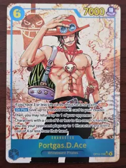 One Piece Carrying On His Will Portgas D Ace OP13-119 Alternate Alt Art SEC NM - Image 1