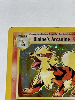 Blaine's Arcanine 1/132 Gym Challenge HP Holo Pokemon Card 2000 - Image 2