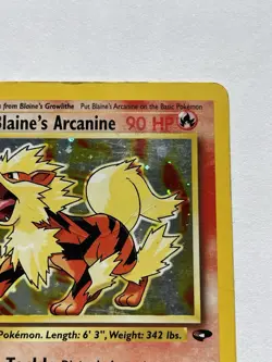 Blaine's Arcanine 1/132 Gym Challenge HP Holo Pokemon Card 2000 - Image 3