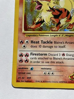 Blaine's Arcanine 1/132 Gym Challenge HP Holo Pokemon Card 2000 - Image 5
