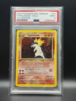 PSA 9 MINT Typhlosion 18 Neo Genesis 1st Edition Holo Pokemon Card - Image 1