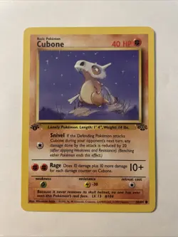 Pokemon TCG Cubone Jungle Card 50/64 Regular Common 1st Edition - Image 1