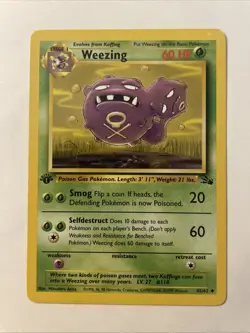 Pokemon TCG Weezing 1st Edition Uncommon Card Fossil, 45/62 - Image 1
