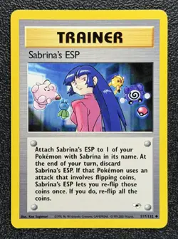 Sabrina's ESP 117/132 Gym Heroes Series Uncommon Pokemon TRAINER Card 2000 NM - Image 1